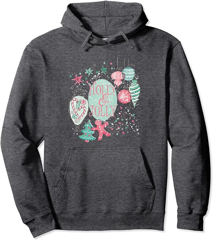 Timeless Holiday Cheer - Christmas Gingerbread and Lights Pullover Hoodie