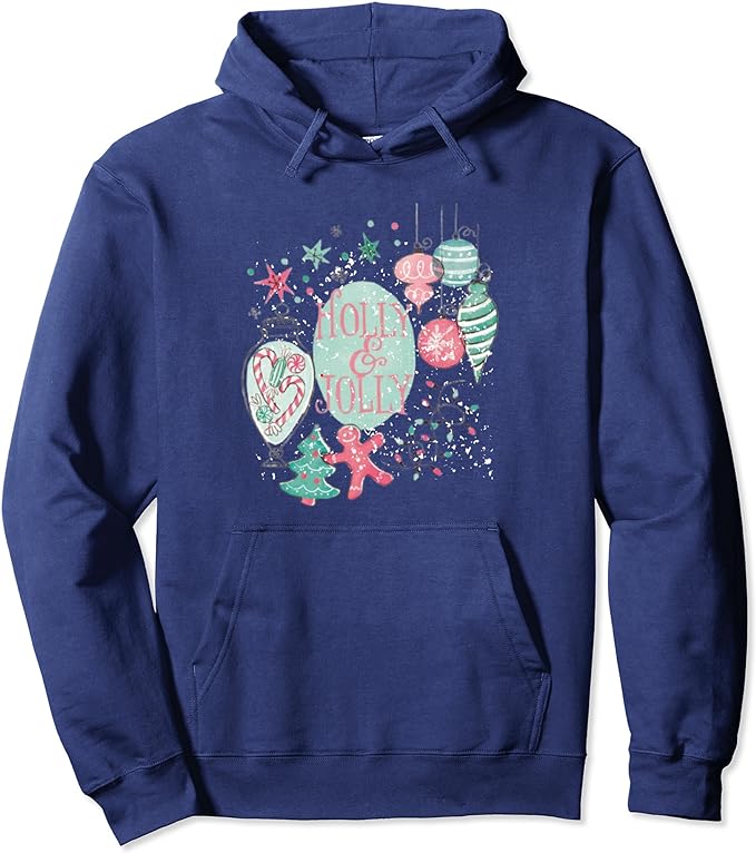 Timeless Holiday Cheer - Christmas Gingerbread and Lights Pullover Hoodie