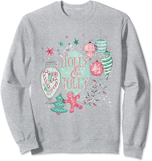 Timeless Holiday Cheer - Vintage Inspired Christmas Gingerbread and Lights Sweatshirt