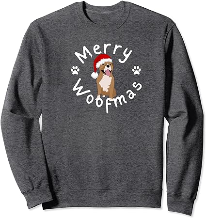 Merry Woofmas Festive Bully-Inspired Holiday Dog Sweatshirt