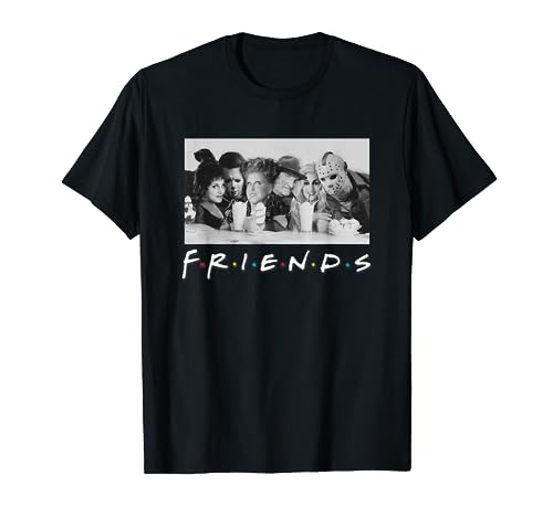 FRIENDS & Horror Icons Crossover T-Shirt: Featuring Freddy Krueger, Jason Voorhees, Michael Myers, and the Sanderson Sisters