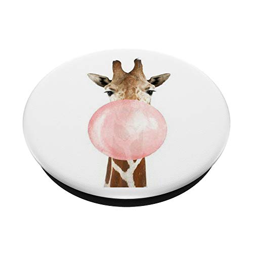 Giraffe Chewing Bubblegum and Blowing a Bubble PopSockets PopGrip: Swappable Grip for Phones & Tablets