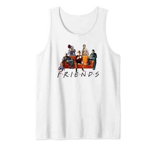 Halloween Friends Crew Gathering on a Spooky Orange Couch Tank Top
