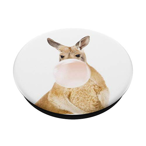Kangaroo Blowing a Pink Bubblegum Bubble PopSockets PopGrip: Swappable Grip for Phones & Tablets