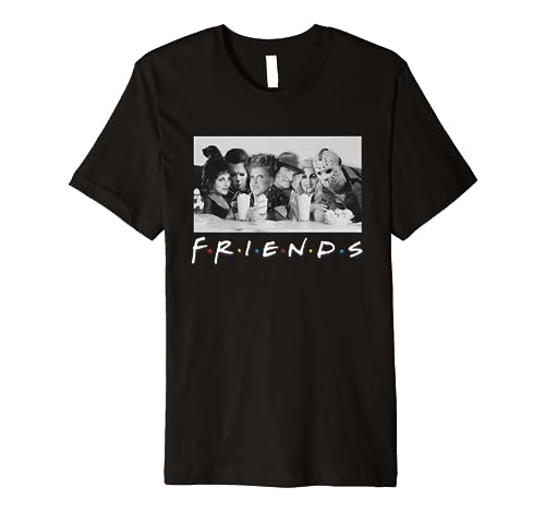 FRIENDS & Horror Icons Crossover Tee: Featuring Freddy Krueger, Jason Voorhees, Michael Myers, and the Sanderson Sisters
