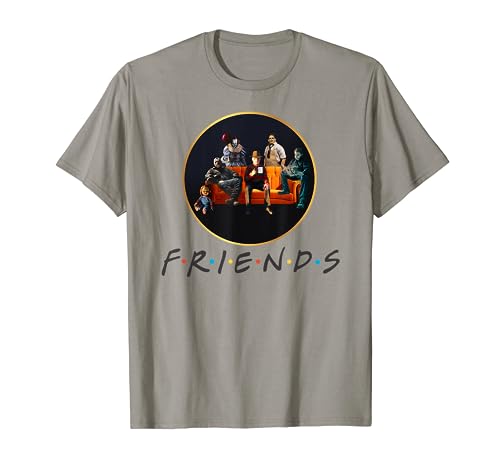 Halloween Friends Crew on a Spooky Orange Couch T-Shirt