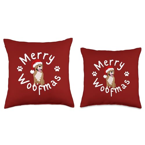 TatoZombie Merry Woofmas Festive Bully-Inspired Holiday Dog Throw Pillow