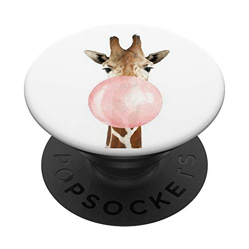 Giraffe Chewing Bubblegum and Blowing a Bubble PopSockets PopGrip: Swappable Grip for Phones & Tablets