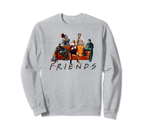 Halloween Friends Crew Gathering on a Spooky Orange Couch Sweatshirt