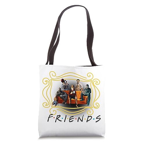 Halloween Friends on a Spooky Orange Coffee Shop Couch Tote Bag