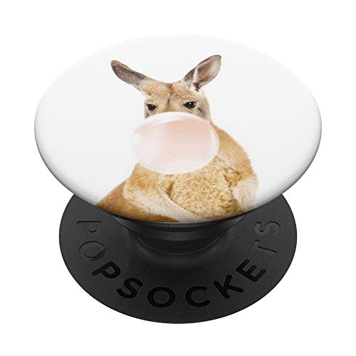 Kangaroo Blowing a Pink Bubblegum Bubble PopSockets PopGrip: Swappable Grip for Phones & Tablets