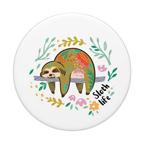 "Sloth Life" - Cute Sloth Sleeping on a Branch PopSockets PopGrip: Swappable Grip for Phones & Tablets