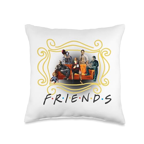 "Friends Meets Horror Icons" Themed Decorative Throw Pillow, 16x16 or 18x18