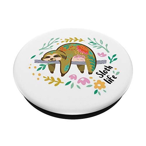 "Sloth Life" - Cute Sloth Sleeping on a Branch PopSockets PopGrip: Swappable Grip for Phones & Tablets