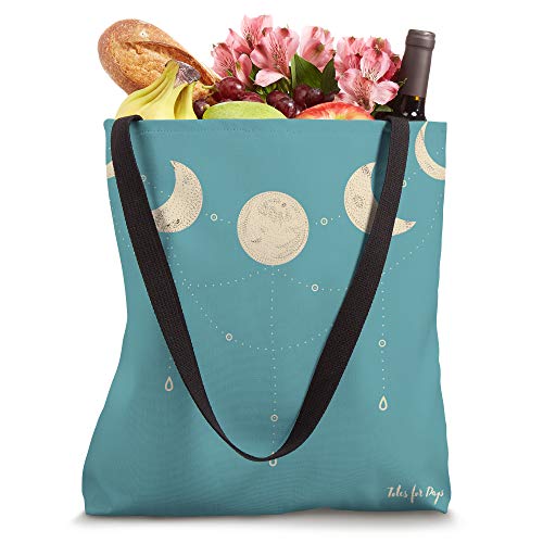 Moon Phases With Hanging Crystals Tote Bag