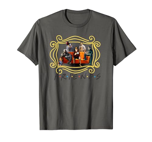 Halloween Friends on a Spooky Orange Coffee Shop Couch T-Shirt