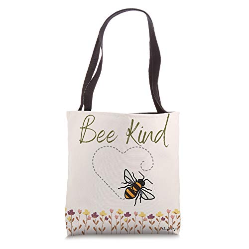 Bee Kind - Honey Bee with Flower Field Tote Bag